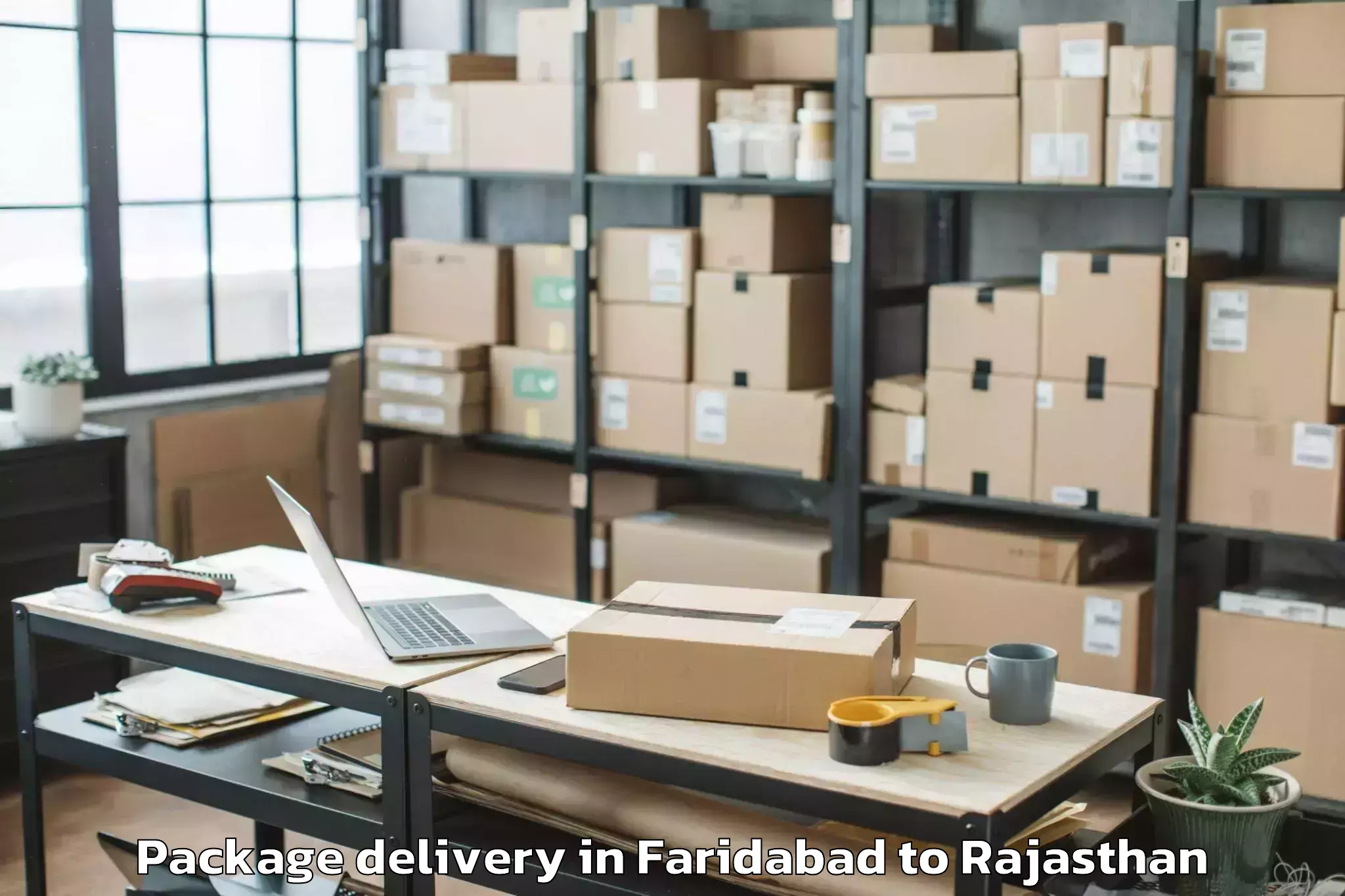 Easy Faridabad to Bhilwara Package Delivery Booking